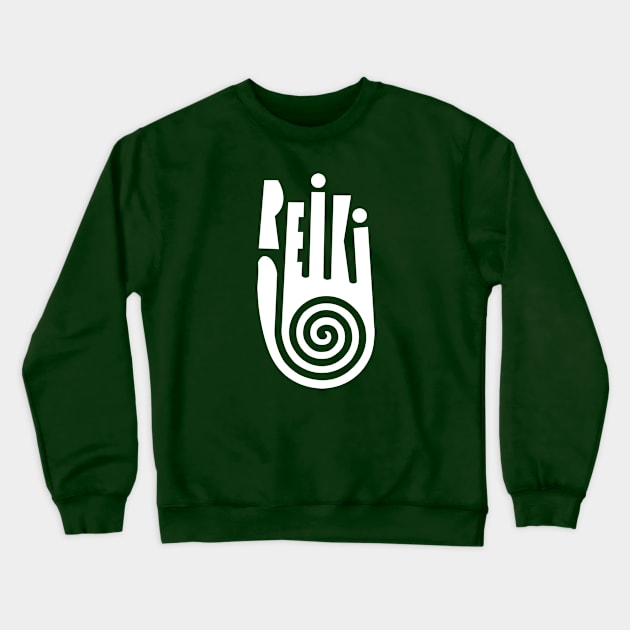 Reiki Hand Crewneck Sweatshirt by swazzmore